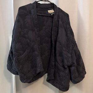 Universal Thread Dark Gray Quilted Cardigan 3/4 Sleeve